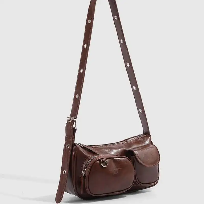 حقائب جيوب غير رسمية تناسب الجميع للنساء حقيبة كتف جمالية بسيطة Y2k كلاسيكية على الموضة الكورية حقائب يد للسيدات للمكتب عبر الجسم #6