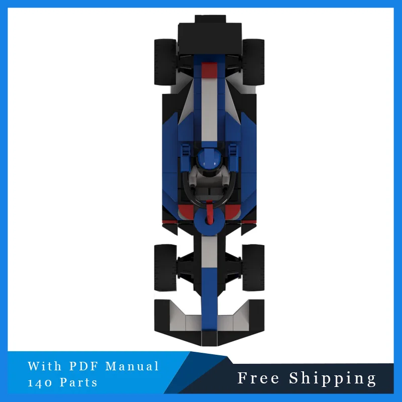 140 PCS City Blue Creative Speed Racing Modular MOC Creative Building Blocks STEM Education Children's DIY Set Christmas Gifts