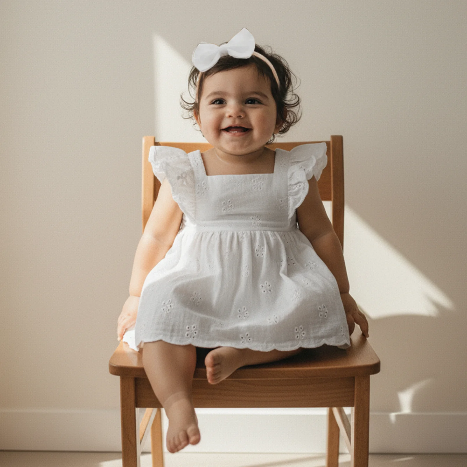 Blotona طفلة الصيف 2 قطعة وتتسابق زهرة مطرزة العيينة تكدرت هيم قصيرة الأكمام رومبير فستان و القوس مجموعة عصابات رأس