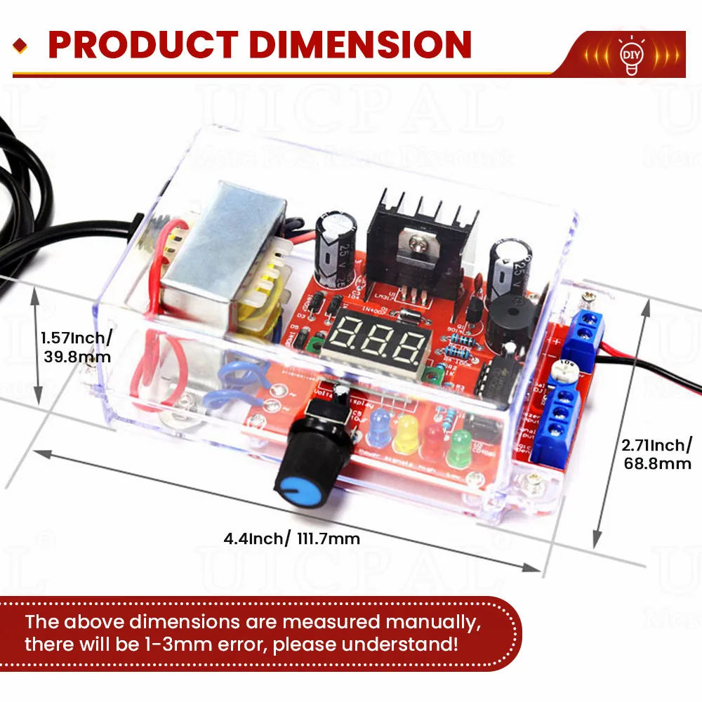 DIY Kit LM317 Adjustable Regulated Voltage 110V 220V to 1.25V-12.5V Step-down Power Supply Module PCB Board Electronic kits