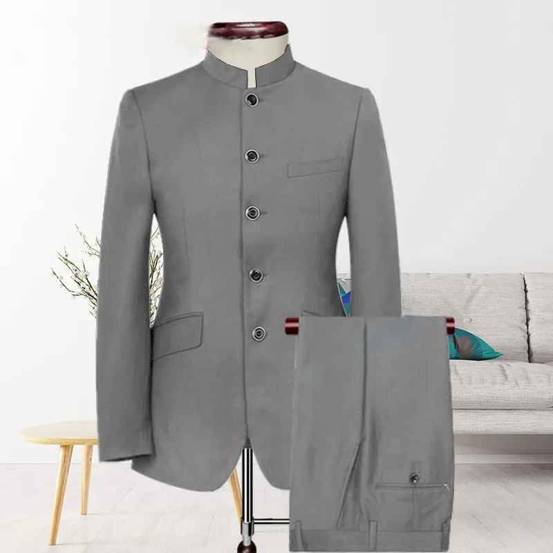 New Arrivals Men Suit Trend Design Men 2 Pieces Suit Single Breasted Indian Style Custom Size Tuxedo Groom Wedding