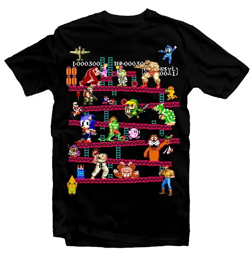 Arcade College Kong retro games fun Christmas gift present cotton t-shirt 8978