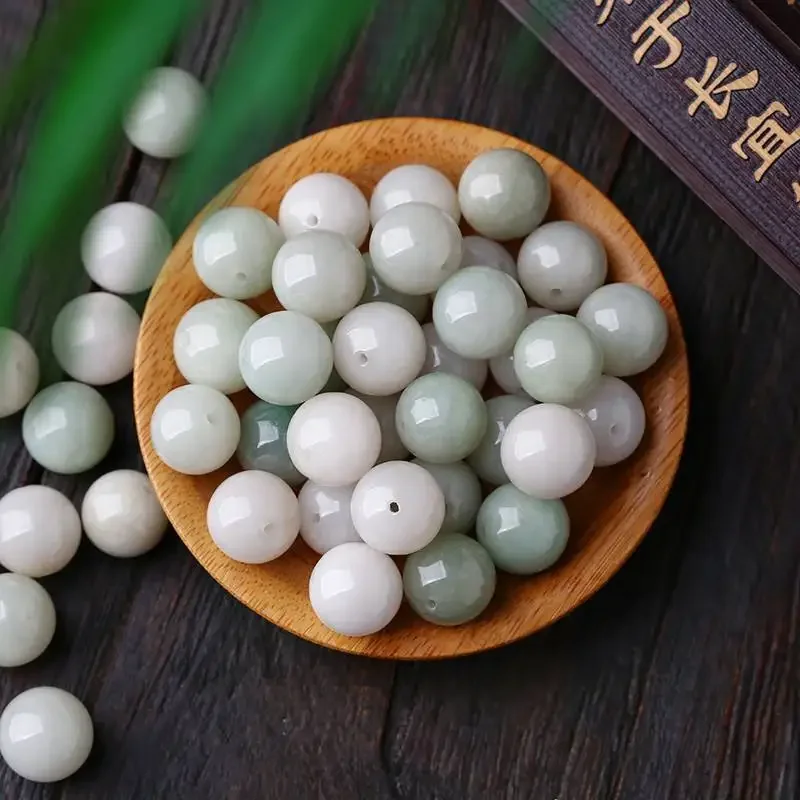 12/14/16/18mm Grade A Myanmar Jadeite Round Jade Beads For Jewelry Making Diy String Bracelet Beaded Necklace Charms Accessories