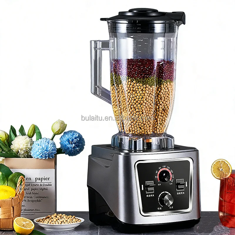 Commercial Heavy Duty Blender High Performance 6L Large Capacity One-Click Multifunctional 5+ Speeds Turbo Mode BPA Free Soy