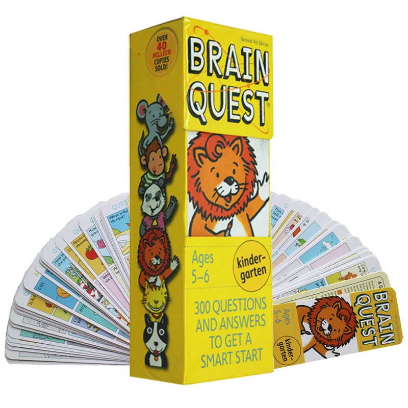 

1Pack/Lot Brain Quest for Kindergarten Intelligence Development Card Book For Ages 5-6 Years Old 300 Questions And Answers Cards