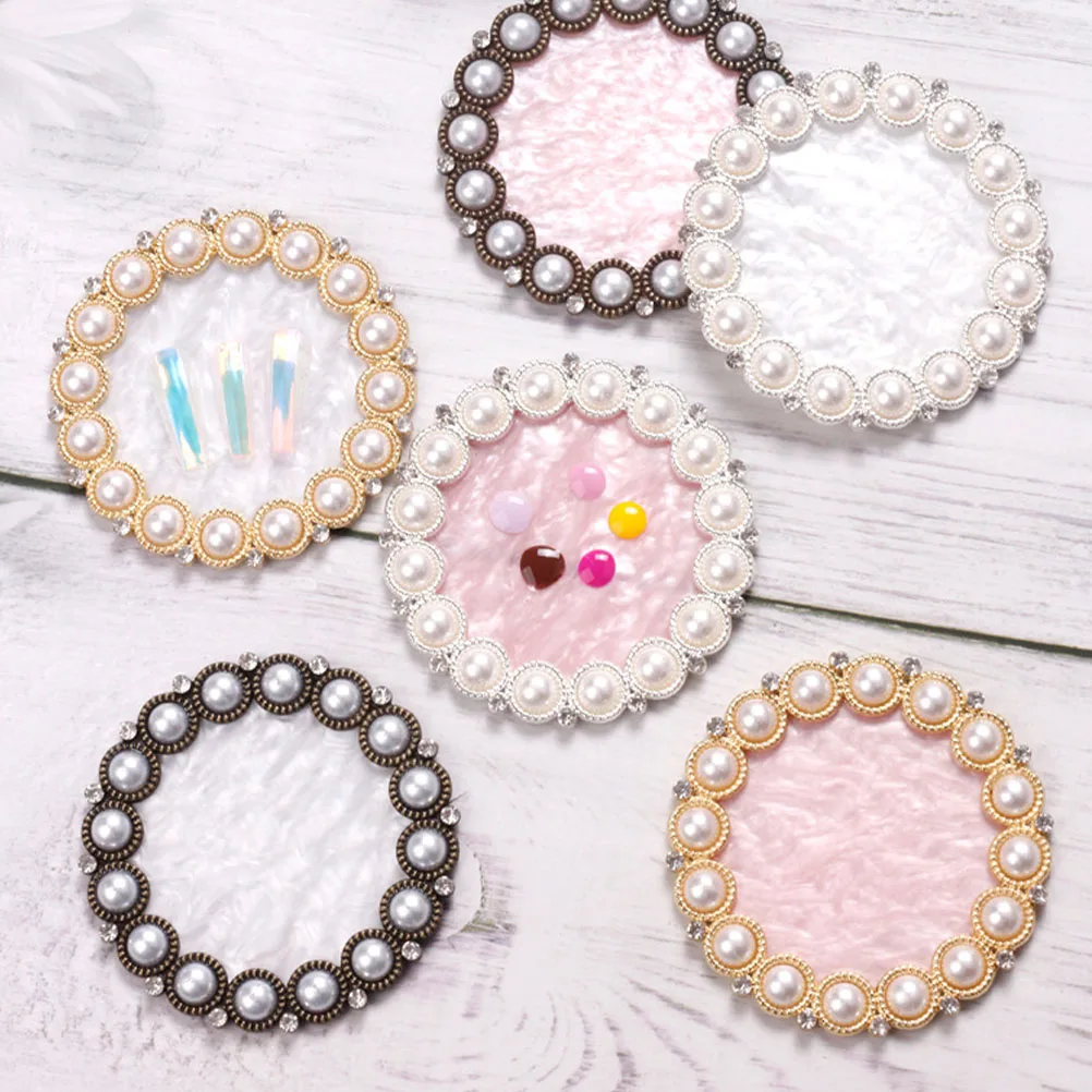 

3 Pcs Nail Display Board Alloy Pearl Decor Fake Nails Compact Size Home Salon Durable Portable Store Protect Tips Exquisite