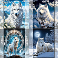 DIY Diamond Painting Wolf Cross Diamond Embroidery Painting Rhinestone Mosaic Diamond Art Home Decor Painting
