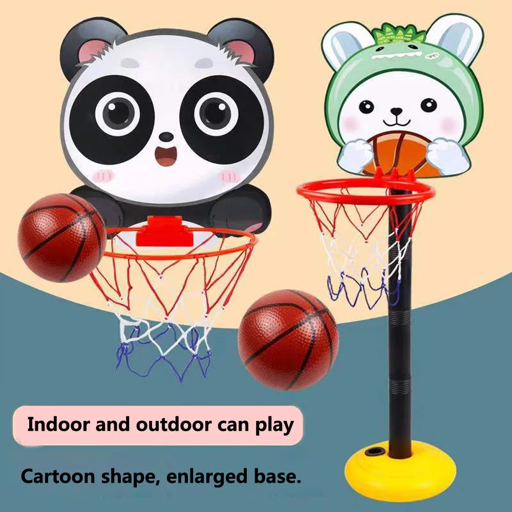 Children Cartoon Creative Animals Basketball Playing Set Outdoor Sport Adjustable Stand Basket Holder Hoop Goal Game Toy For Kid