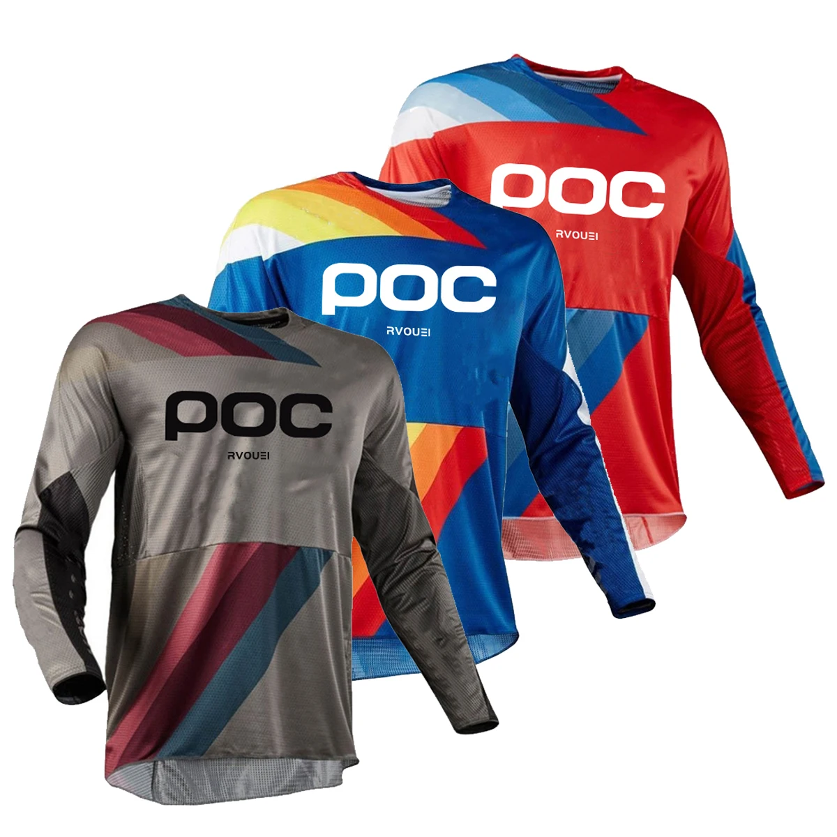 Rvouei Poc Motocross Jerseys Bicycle Mtb Downhill Jeresy Cycling Mountain Bike DH Maillot Ciclismo Hombre Quick Dry Sweatshirt