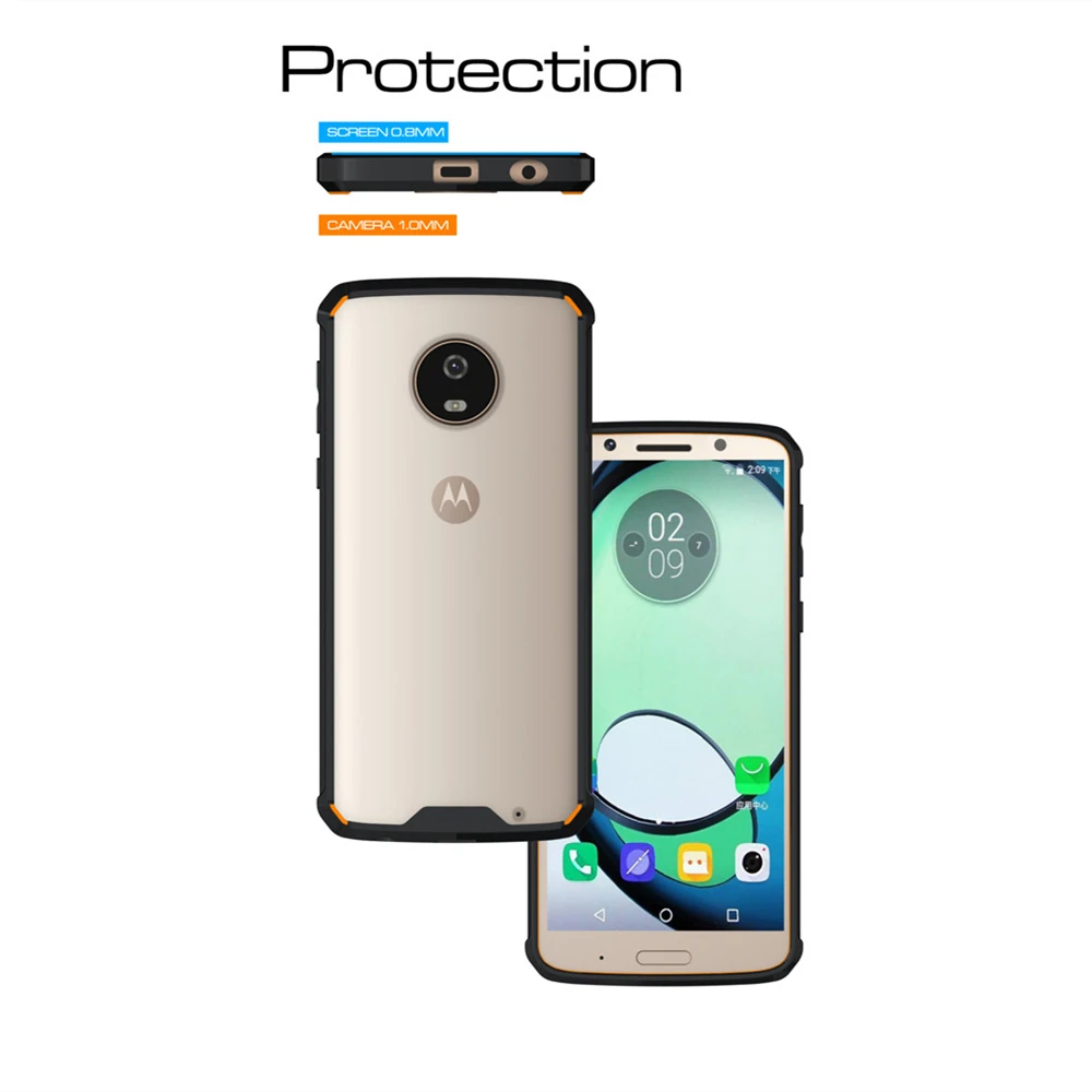 Ultra-Thin Transparent Clear Rugged Bumper Case for Moto G6 Plus G6 Play Shockproof Defender Cover Armor Protective Case Funda