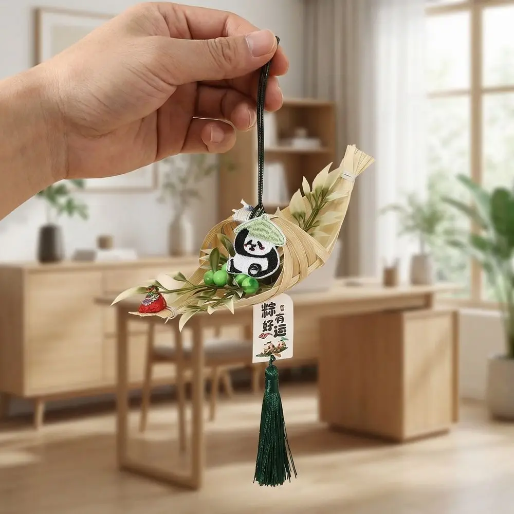 Traditional Dragon Boat Festival Sachet Chinese Style Cartoon Fragrance Bag Handmade with Tassel Zongzi Pendant