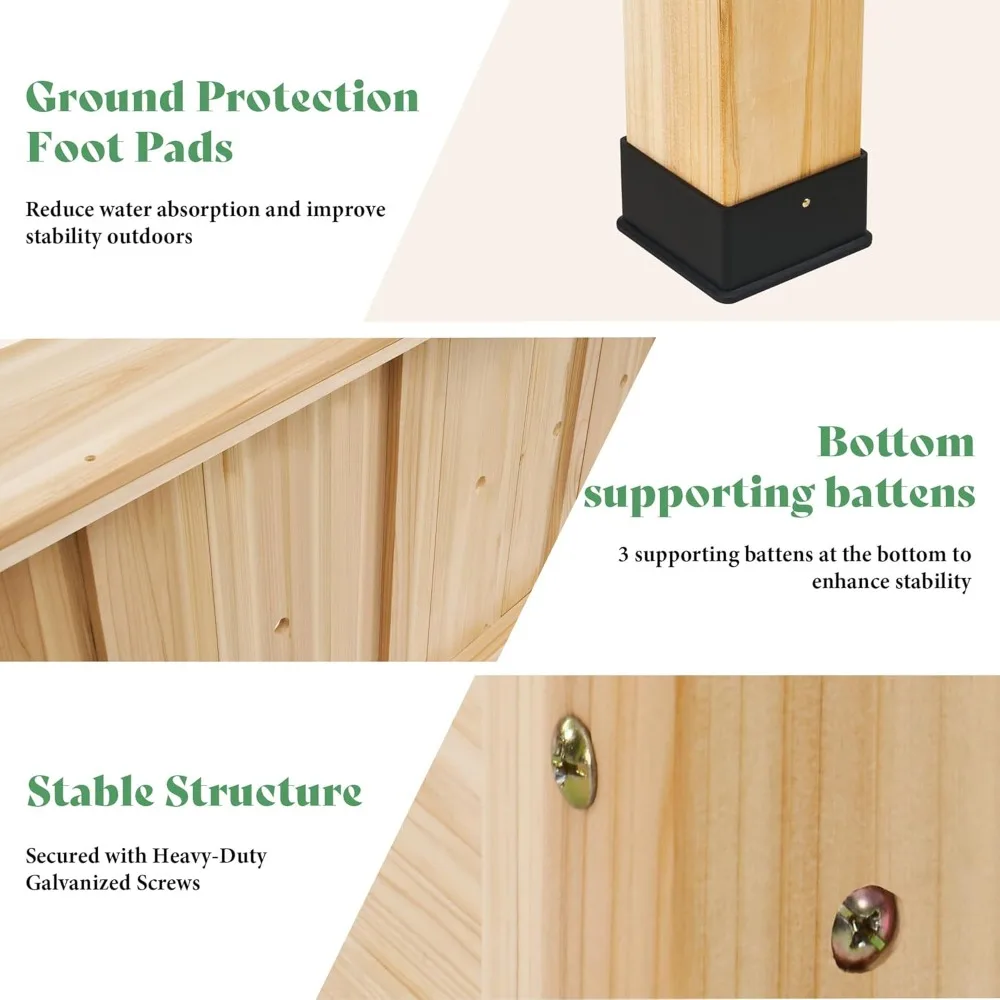 

Raised Garden Bed, 48x30x24 Inches Elevated Wood Planter Box with Legs, Bed Liner, Divider and Drainage Holes, Customized