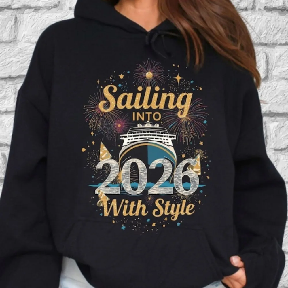 2026年をスタイリッシュに迎える スウェットシャツとフーディー 新年グラフィックセーター 男女兼用 ドロップショルダー トラックスーツ