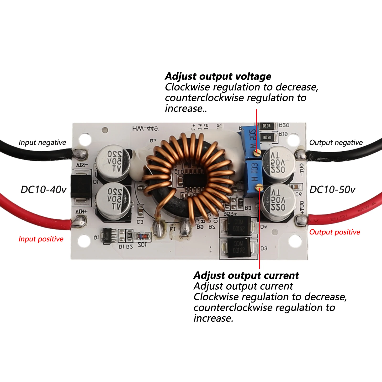 Boost Converter Current Power Supply DIY Power Supply Lightweight Step-up 150KHz Adjustable DC 8-48v To DC 12-50V