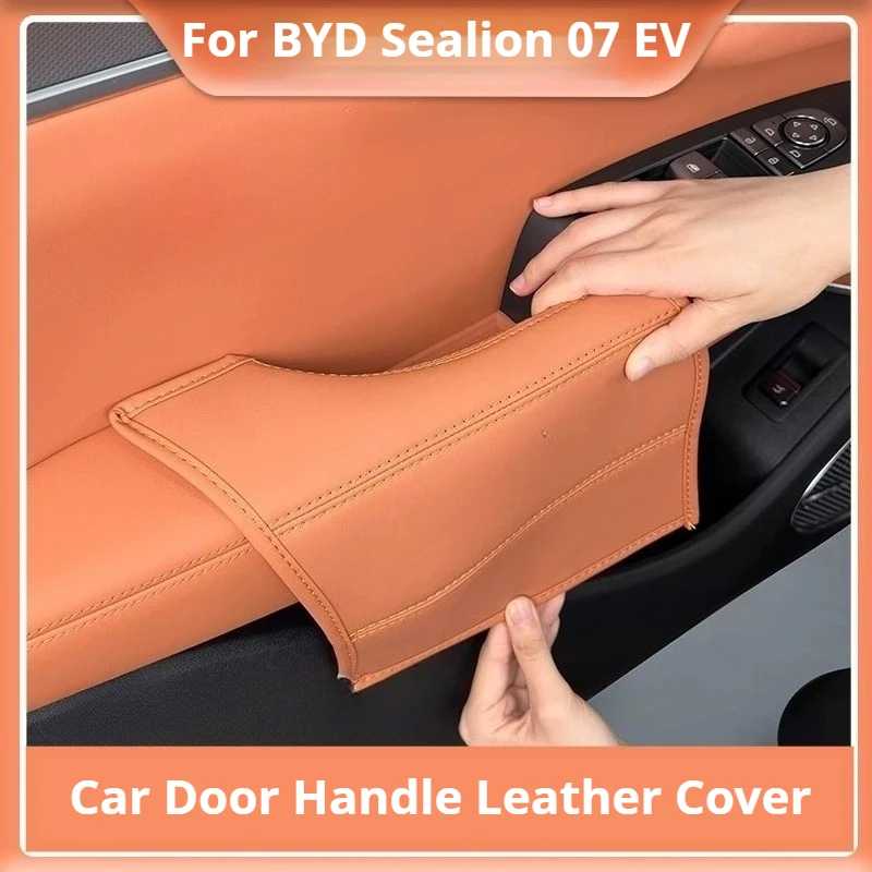 For BYD Sealion 07 EV Car Door Handle Protective Cover Leather Below The Door Handle Anti Scratch Pad Car Interior Accessories