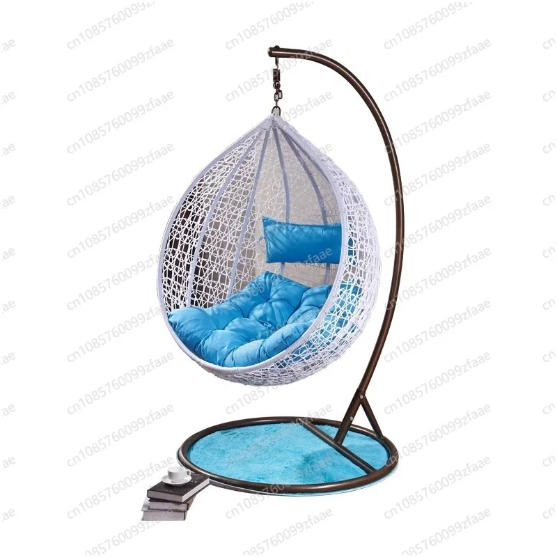 Outdoor single rattan hanging hanging basket hanging chair balcony courtyard leisure carbon steel indoor swing