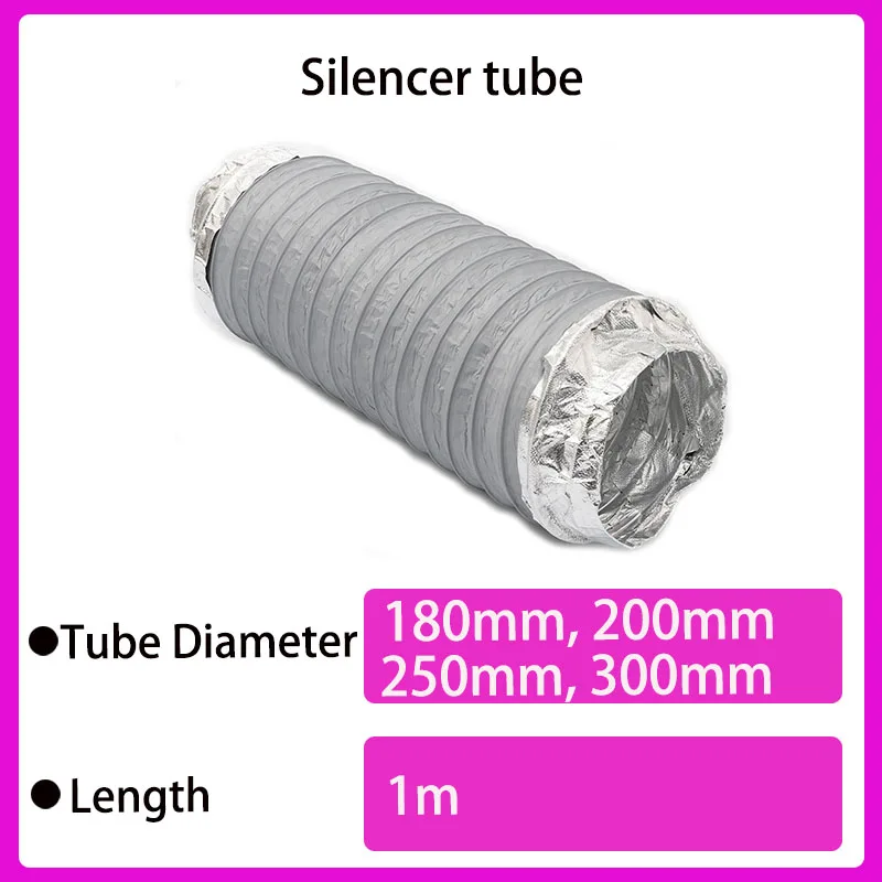 1 buah 180mm/200mm/250mm/300mm Silencer tabung Foil aluminium fleksibel selang ventilasi pipa sistem ventilasi udara untuk dapur, Toilet