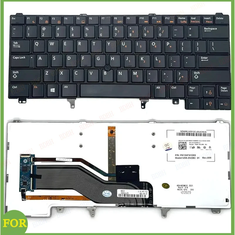 US Layout Replacement Keyboard with Backlight Pointer fo Dell Latitude E5420 E5430 E6220 E6320 E6330 E6420 E6430 E6440 Series