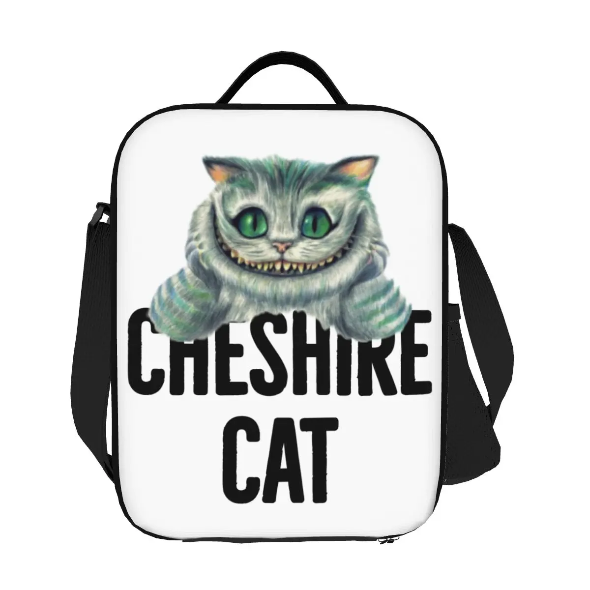 

Custom Alice In Wonderland Cheshire Cat Insulated Lunch Bag for Women Cooler Thermal Lunch Tote Kids School Children