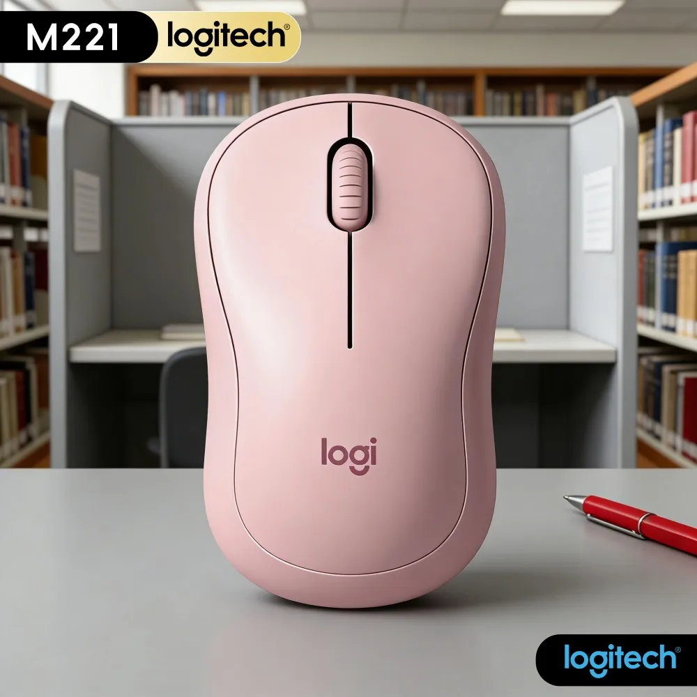 Logitech M221 2.4G Silent‑Mute‑Office‑Mouse,Optical 1000DPI Sensor,Nano Receiver,For Daily Work Home Office Desktop Notebook PC