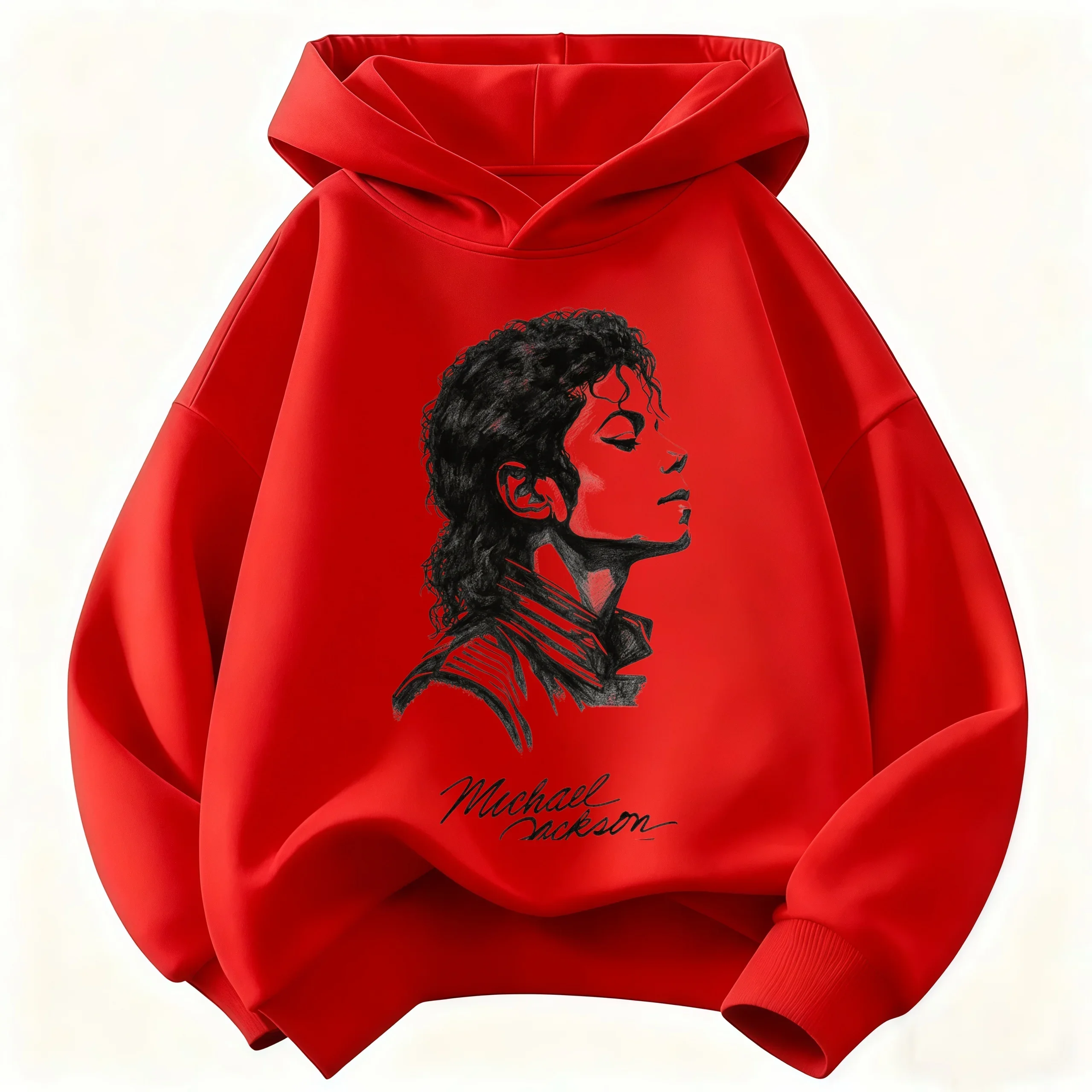 Neuer Kinder-Kapuzenpullover mit Michael-Jackson-Retro-Schriftzug-Druck, Pullover für Jungen und Mädchen, lässiger Vintage-Mode-Hoodie – Detail 13
