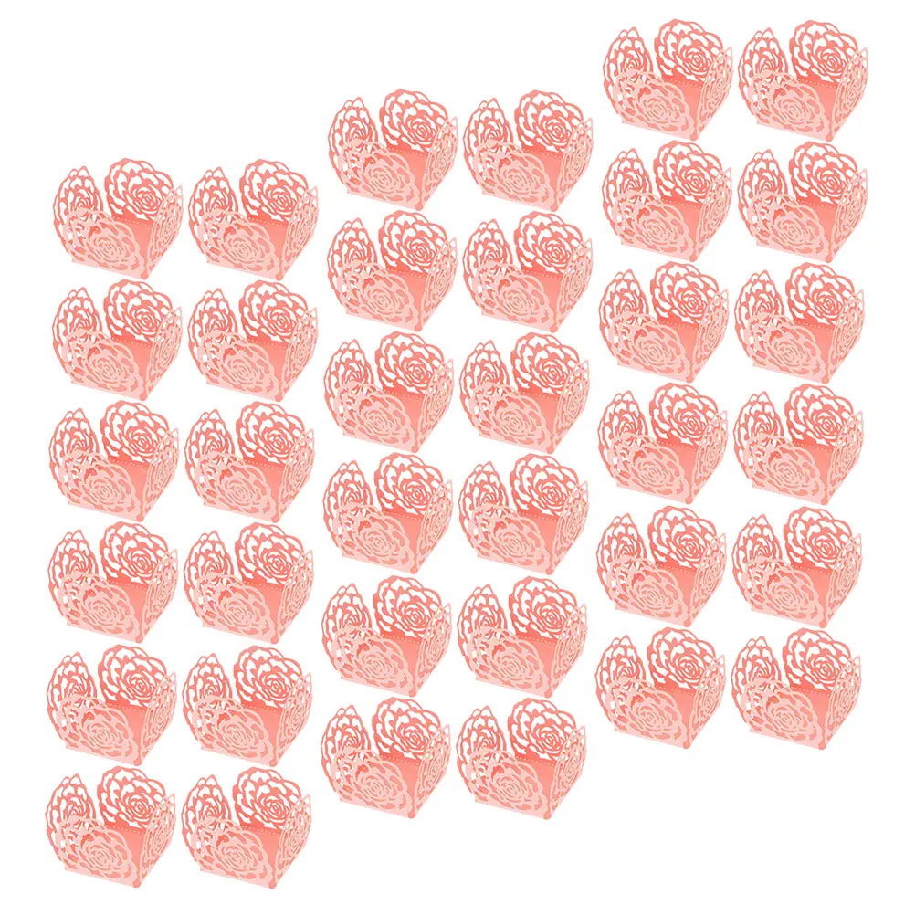 

100Pcs Chocolate Tray Hollow Rose Design Decorative Wrapping Paper for Wedding Party Candy Packaging Table Centerpieces Dessert