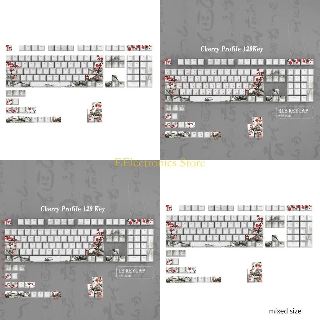 

B03C 129Key MechanicalKeyboard Keycaps Backlit Dyesublimation Русский корейский джапонский