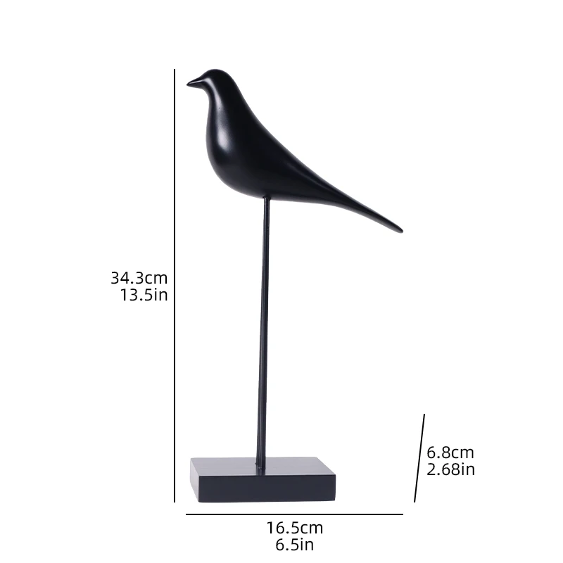 Nordic-Style Bird Sculpture Resin Figurine Bedroom, Living Room, Study, Entryway, Console Table Decorative Ornament - Image 5