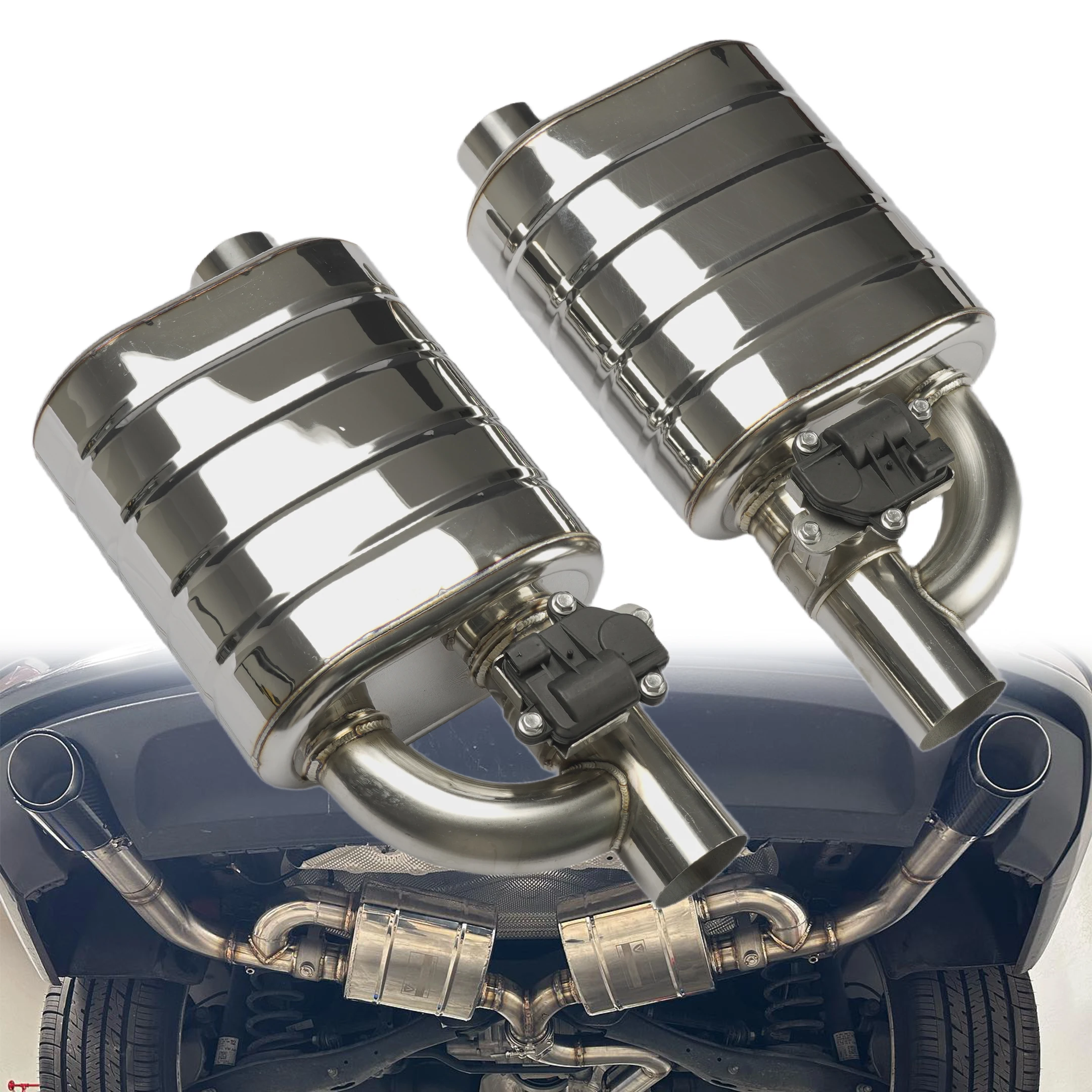 *for-Exhaust Cat Back System Kit with Valve Valvetronic Muffler Electric Cutout Includes Remote Control for Universal Cas