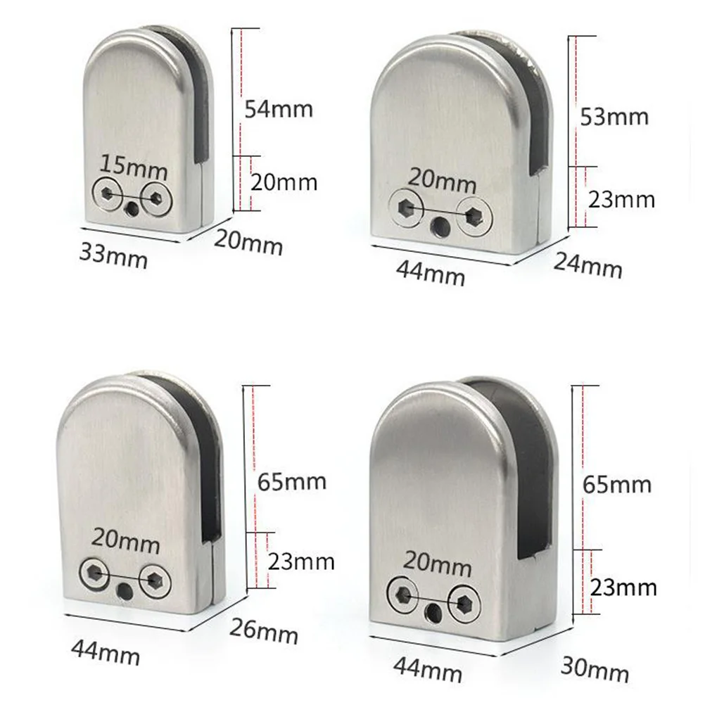 

1Pcs Glass Holder Stainless Steel Glass Clamp for Screen Balcony Balustrade 14x80mm Support Rod Clip Bracket Base