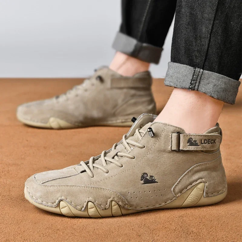 Men's Nude Boots Fashionable Stitching Lightweight Comfortable Soft Upper for Daily Wear Casual Street Style Walking Men Shoes image 4