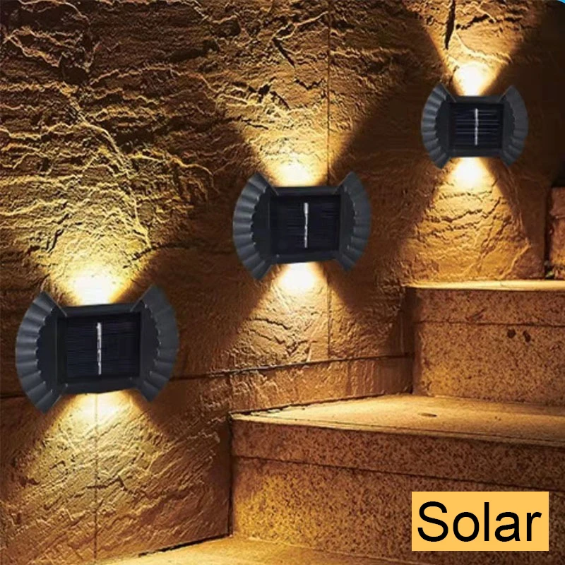 

LED Outdoor Solar Lamp IP65 Waterproof Square Wall Light For Garden Yard Up And Down Luminous Lighting Landscape Sunlight Lights