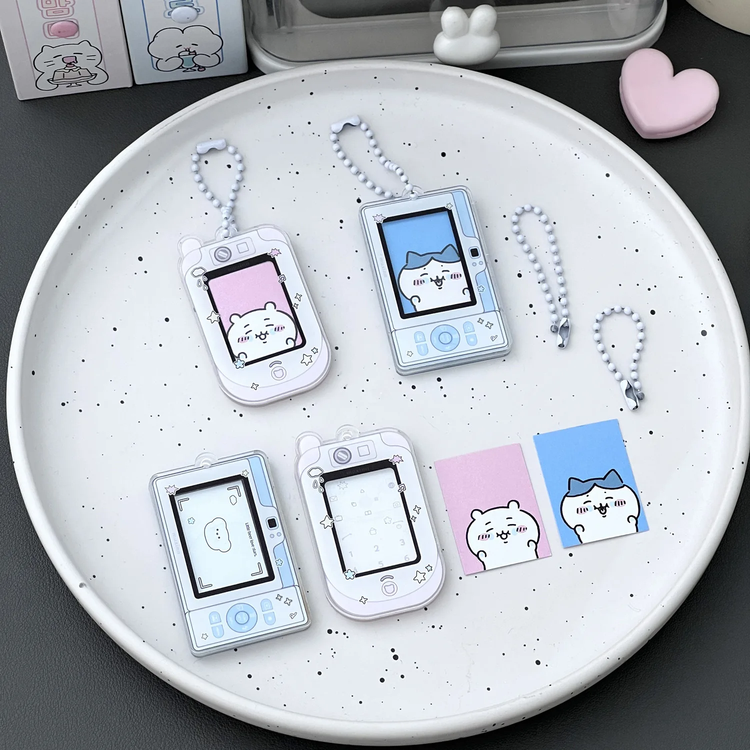 Muxinn Digital Code Acrylic Holder, One Inch Small Display Bag Pendant, Big Head Sticker, Transparent ID Card Holder