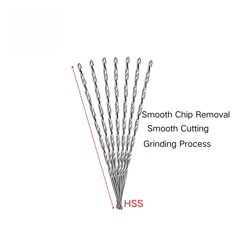 

Extra Long Twist Drill Bits High Speed Steel Hardened for Wood Iron and Steel Drilling Heavy Duty Long Shank Drill Tools
