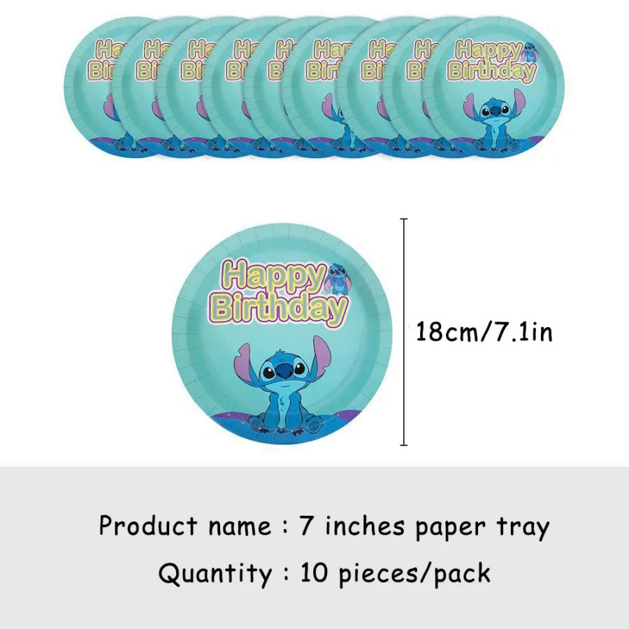Anime Lilo & Stitch Stitch-thema blauwe feestbenodigdheden, decoratiebanners, cadeauzakjes, wegwerp papieren bekers, borden, tissues