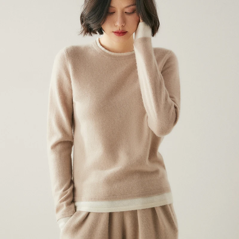 100% Cashmere Sweaters and Pullovers Women Winter Elasticity Soft Warm O-Neck Tops Female Fashion Standard Knit Jumper 4Colors