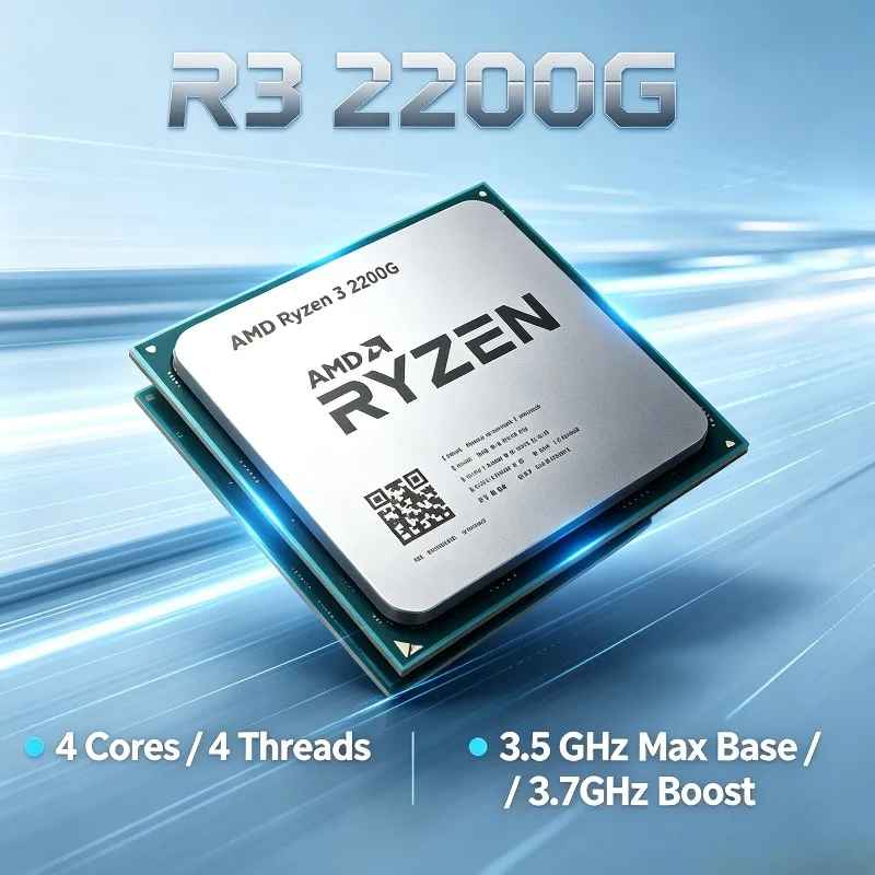CPU YD2200C5M4MFB Socket AM4 100% Neuf d'occasion AMD Ryzen 3 2200G R3 2200G 3.5 GHz Zen 0.014 Quad-Core Quad-Thread Vente Flash