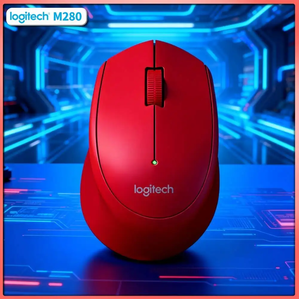 Logitech M280 Ergonomic Wireless Mouse Anti-Slip Textured Grips 2.4GHz Nano Receiver 10m Distance for Home PC Mac Linux