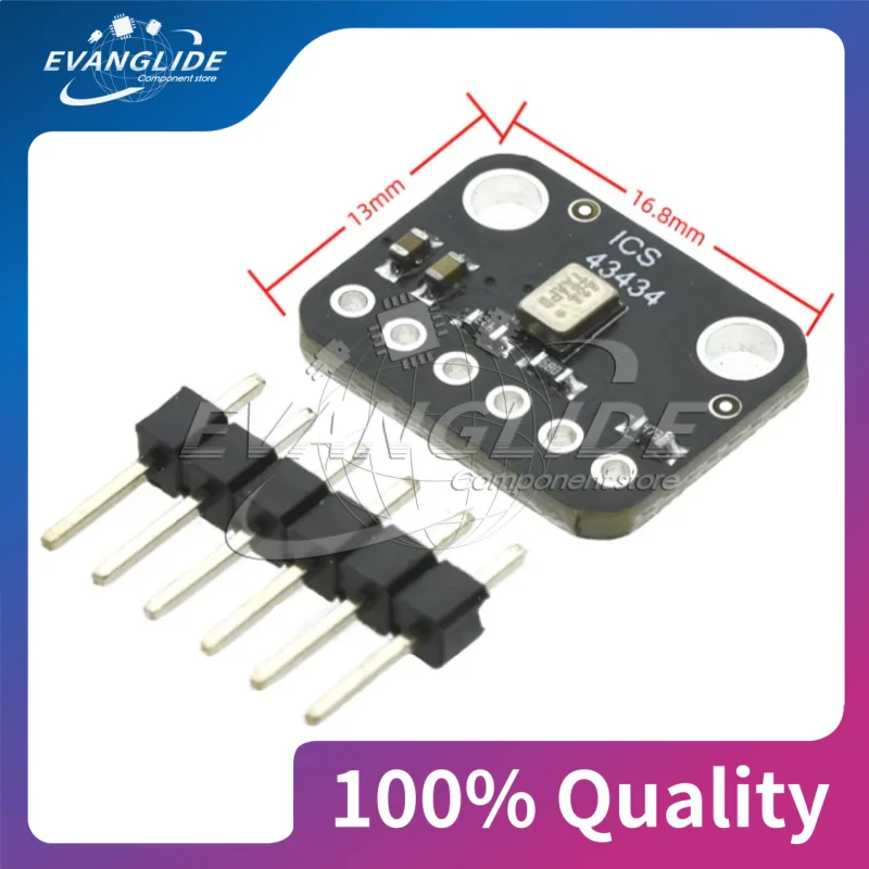 1 PCS ICS-43434 DC 1.5V - 3.6V ICS-43434 I2S MEMS microphone module, low-pass filter module High Signal-to-noise Ratio 65dBA