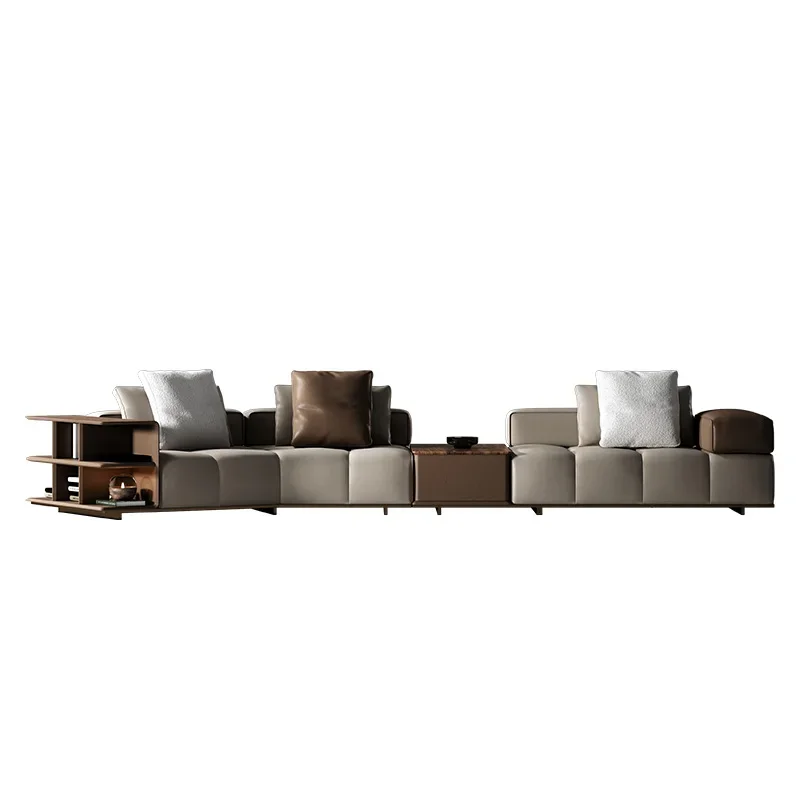 Villa living room designer modern minimalist leather module sofa combination