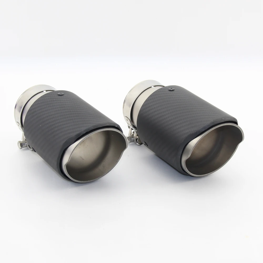 

Exhaust pipe muffler tail throat stainless steel with carbon fiber 89/101 mm general purpose car modification