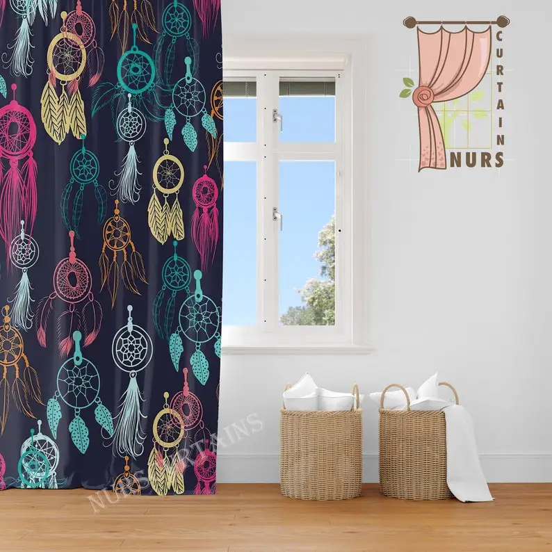 Dream Catcher Curtain: Boho Aztec Blackout Curtain
