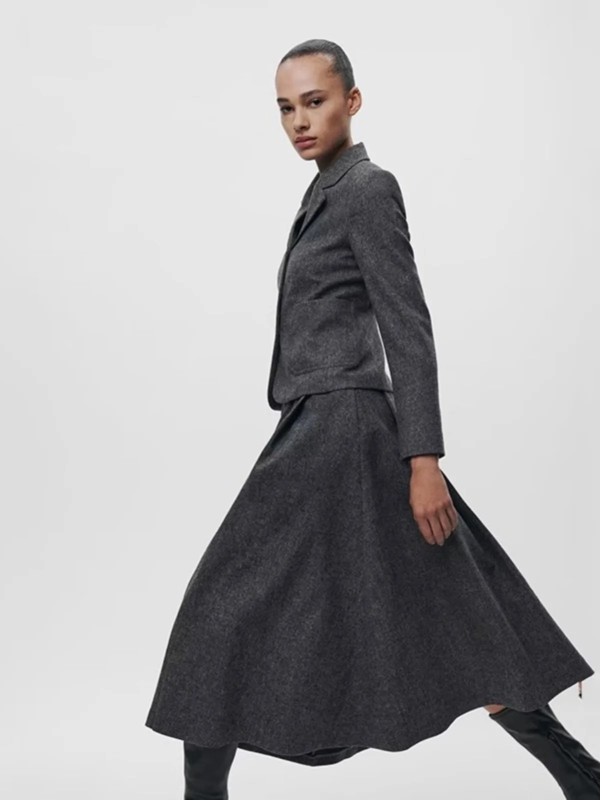 Mat Sle Gonna longuette e abito Jaet Faion da donna Autunno Nuovo arrivo Ele Design semplice Abbigliamento premium da donna