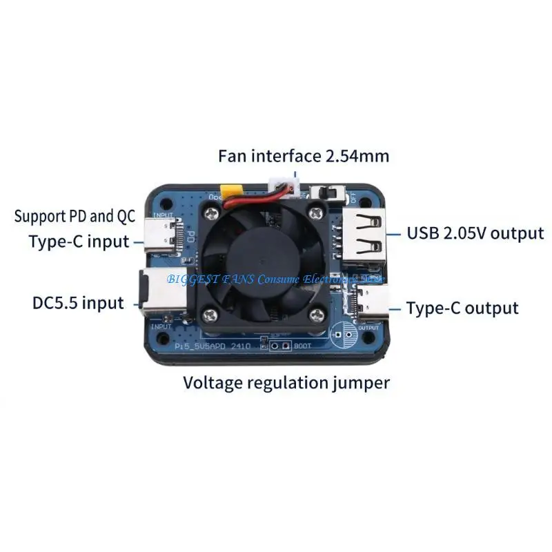 Enhanced 5V5A Power Supply Module with PD Input for Development Boards and Soft Router