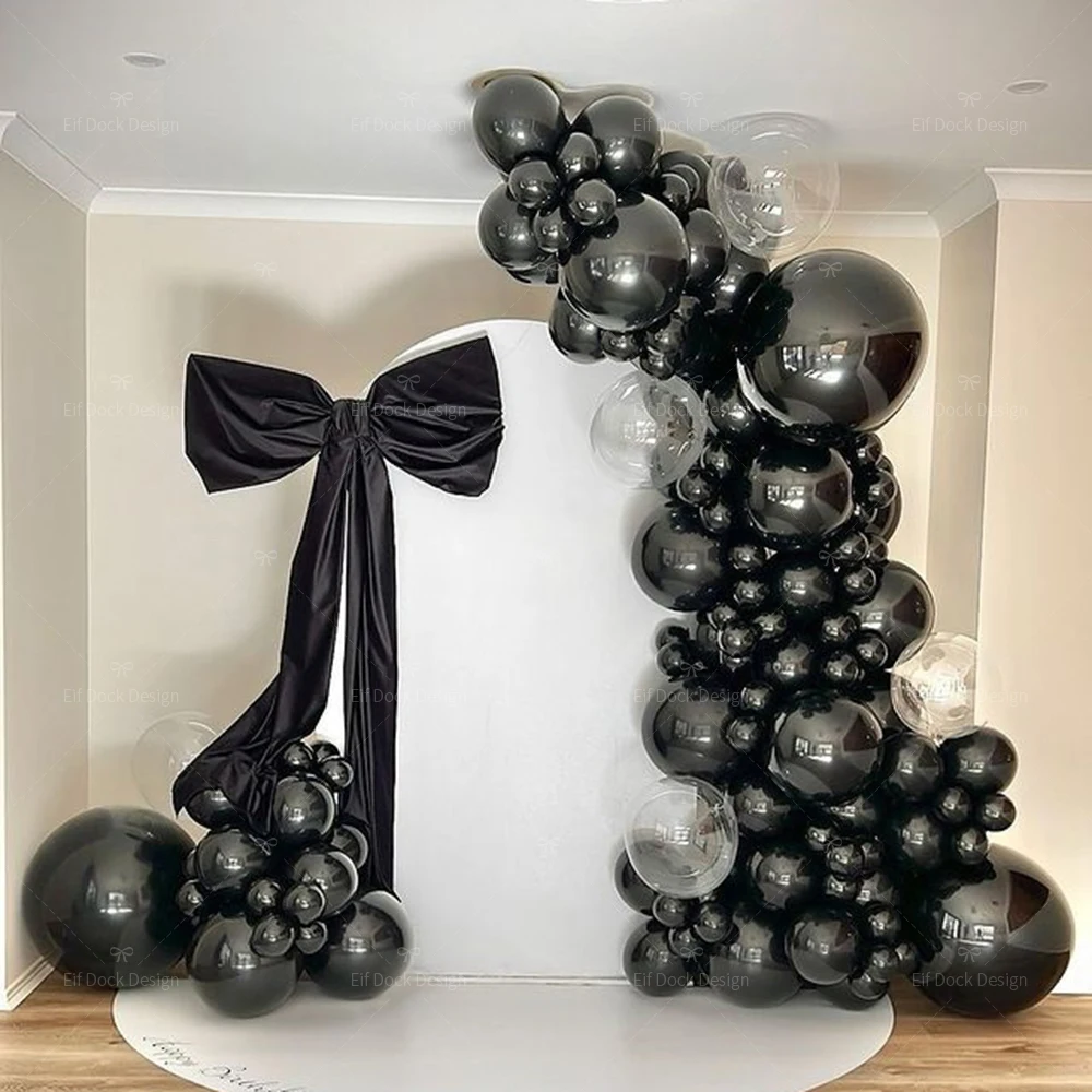 110 Stück schwarze transparente Latexballons Girlande Bogen Kit Ballon Geburtstagsfeier Babyparty Hochzeitstag Dekorationen