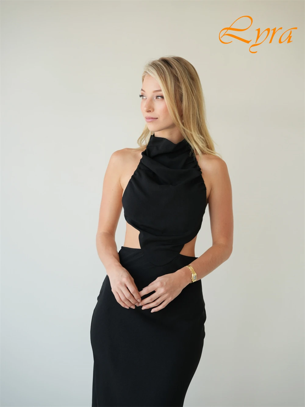 فستان سهرة كلاسيكي مخصص بياقة عالية من الجيرسيه، فساتين حفلة موسيقية رائعة مفتوحة الظهر، بدون أكمام، فساتين مناسبة خاصة