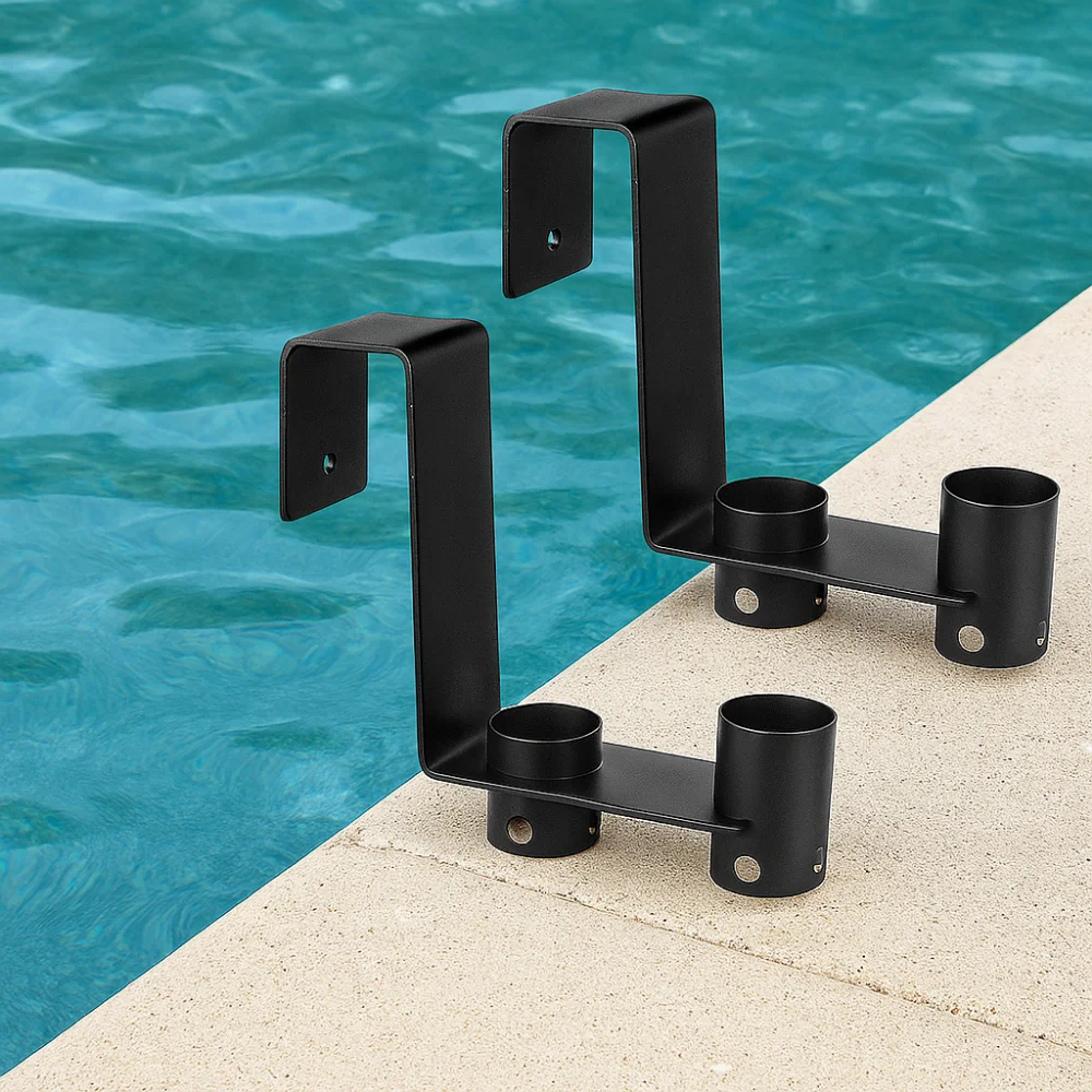 

2Pcs Heavy Duty Hanging Pool Fence Hooks Easy Installation Rust-proof Pool Cleaning Tool Organizer Multi-functional Space Saving