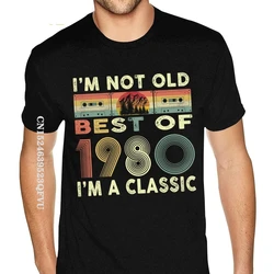 Wholesale T-Shirt Men Best Of 1980 40Th Birthdays Cassette Tape Vintage Tees Oversized Tshirt Men