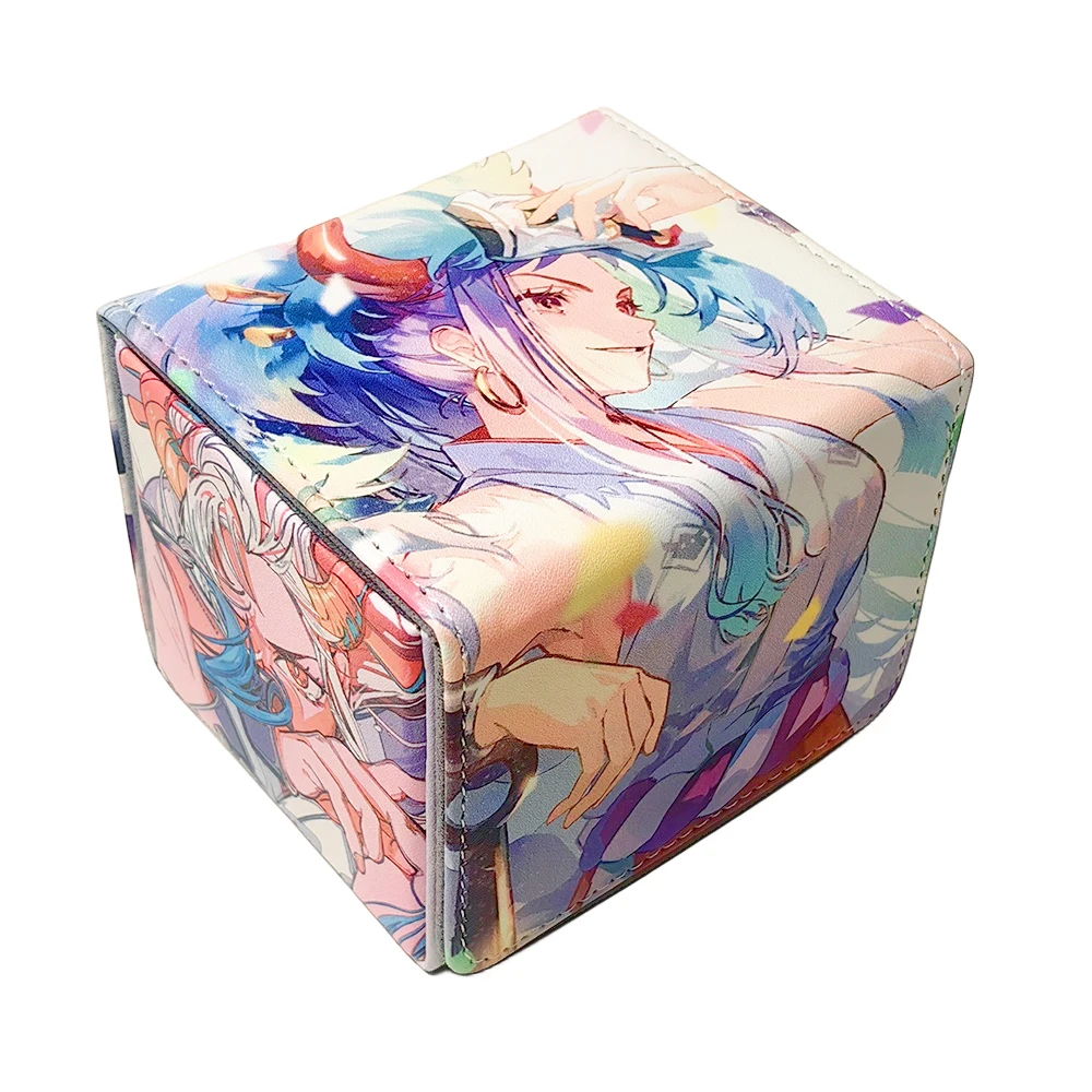 

Цельная кожаная коробка для карт Yamato DIY большой емкости OPCG WS PTCG, коробка для хранения карт с коллекцией аниме-игр