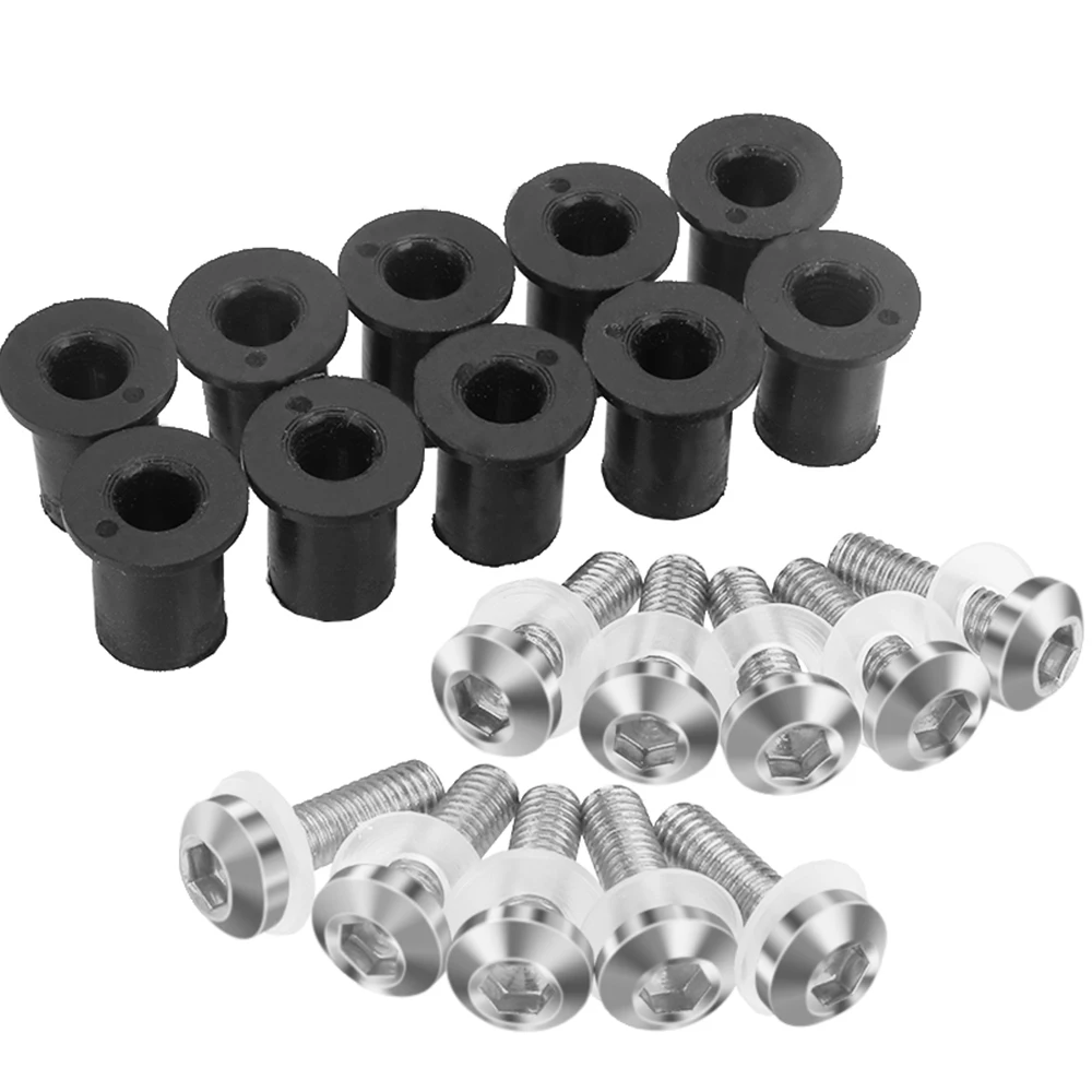 5mm 10PCS Motorcycle Windscreen Windshield Bolts Screws Nut For Suzuki GSXR GSX-R 600 750 1000 K1 K2 K3 K4 K5 K6 K7 K8 K9 K11